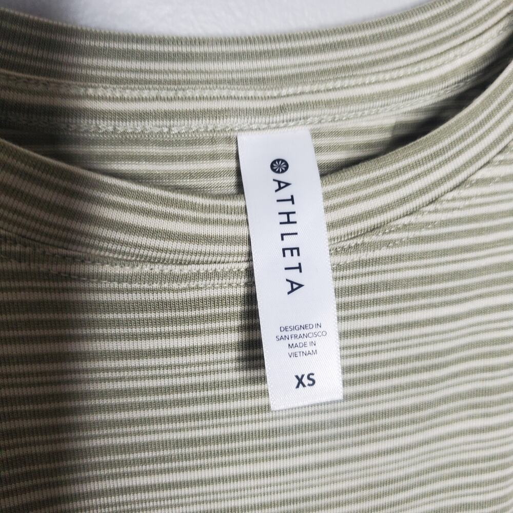 Athleta Cloudlight Striped Muscle Tank Top Stripe Sage Green Athletic XS - Picture 5 of 9